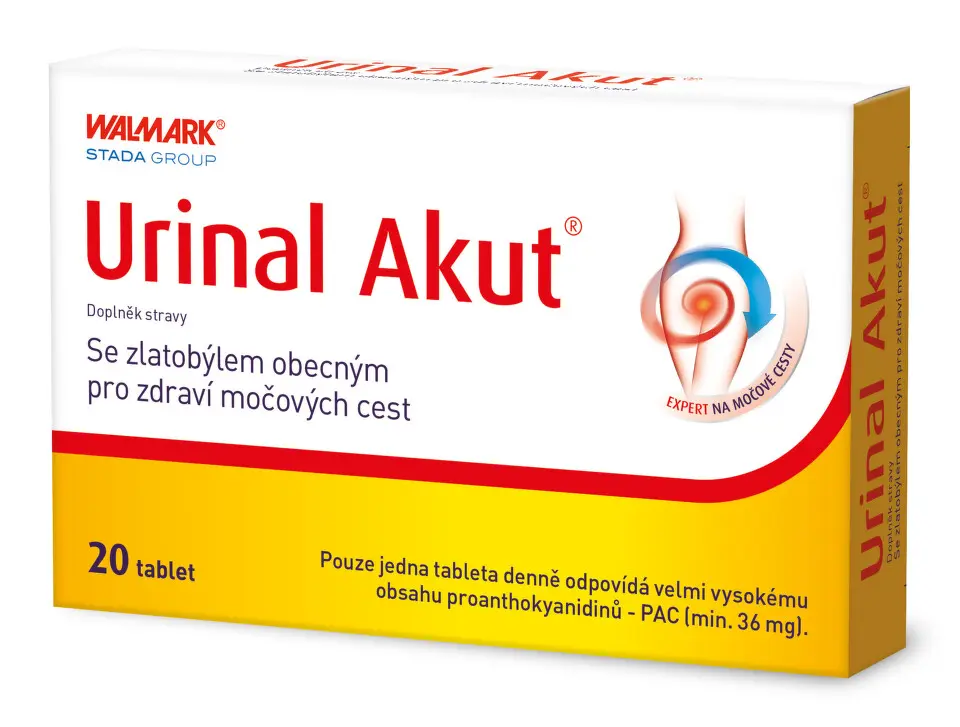 URINAL Akut 20 tablet, rychlá podpora zdraví močových cest + extrakt z brusinek