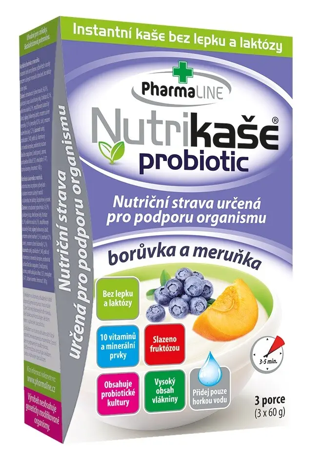 Nutrikaše probiotic meruňka a borůvka 3x60g