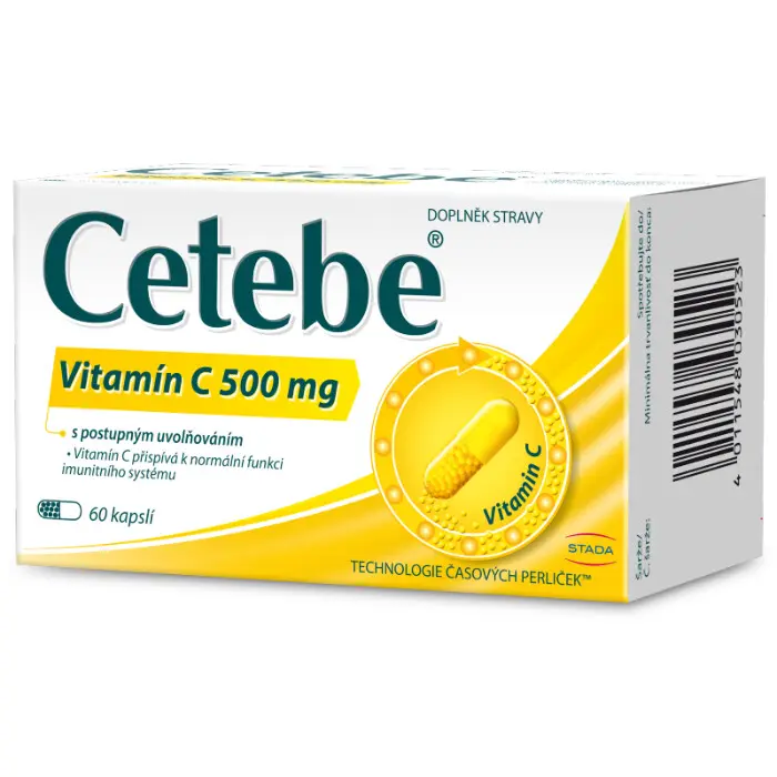 Cetebe Vitamin C 500mg 60 kapslí s postupným uvolňováním