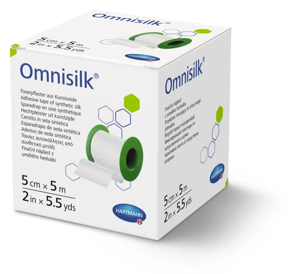 Náplast Omnisilk bílé hedvábí 5cmx5m 1ks