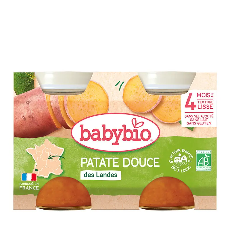 BABYBIO sladké brambory 4m+ 2x130g