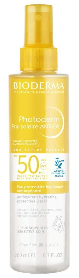 BIODERMA Photoderm Opalovací voda ultra-lehká antioxidační sluneční ochrana SPF 50 200 ml
