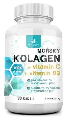 Allnature Mořský kolagen + vit. C + vit B3 30 kapslí