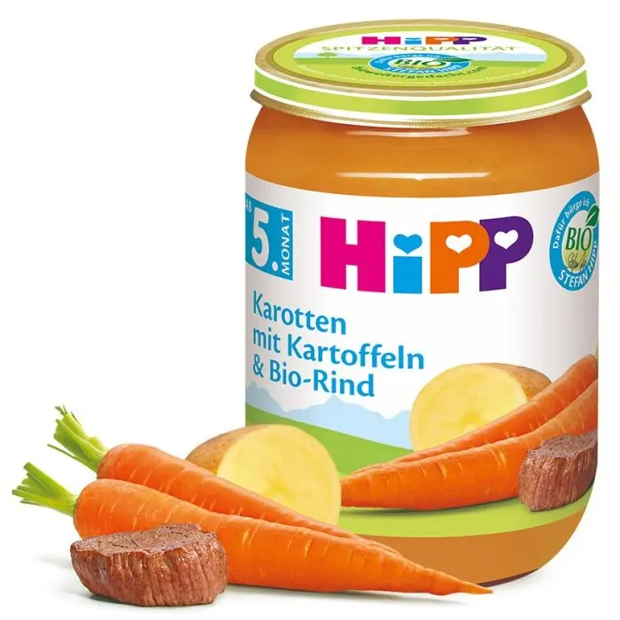 HiPP BIO Mrkev, brambory a BIO hovězí maso 190g
