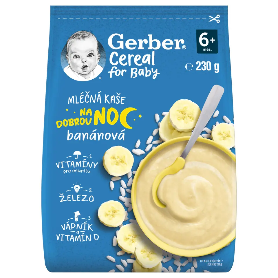 Gerber Cereal Ml.kaše na dobrou noc banán.230g 6m+