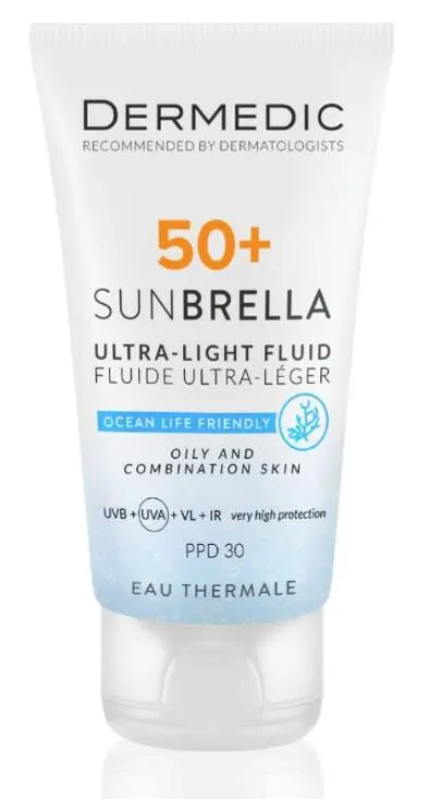 DERMEDIC SUNBRELLA Ultra lehká emulze na opalování SPF 50+ mastná a kombinovaná pleť 40ml