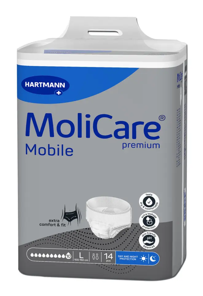 Inkontinenční kalhotky natahovací MoliCare Mobile 10 kapek velikost L 14ks
