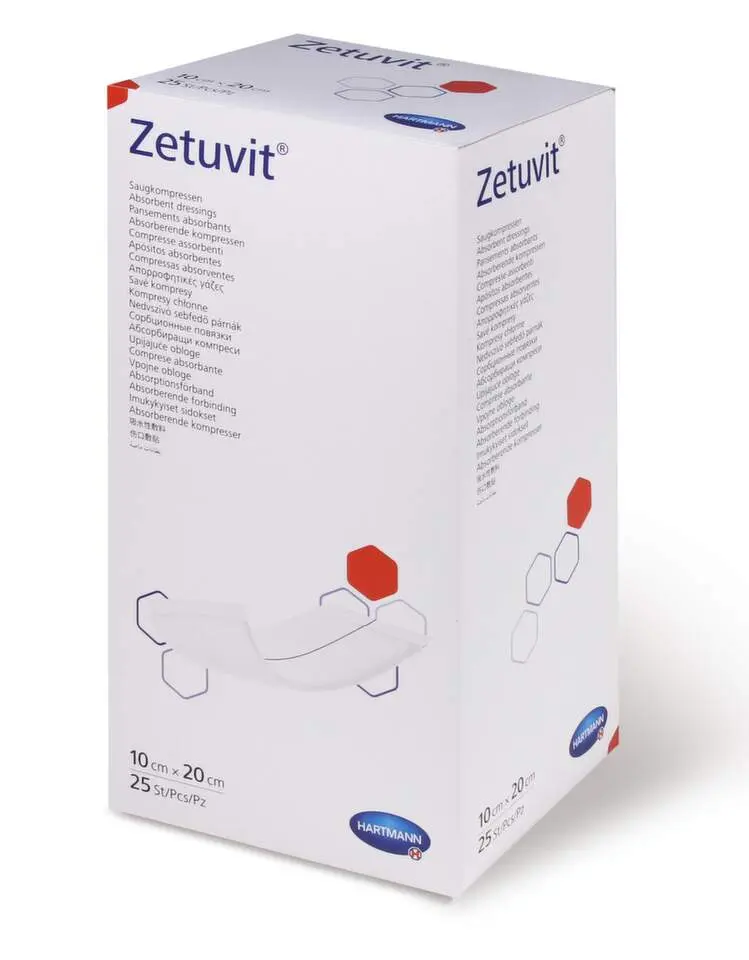 Zetuvit Kompres savý kombinovaný sterilní 10 x 20cm 25 ks