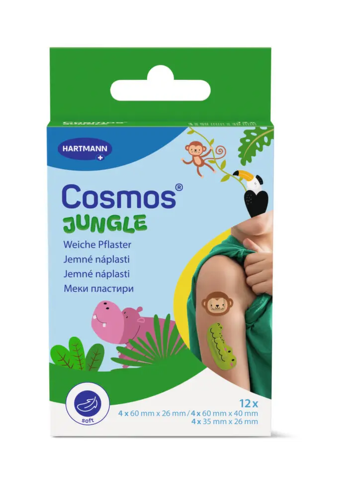 COSMOS Jungle náplast tvar zvířátek 12 kusů