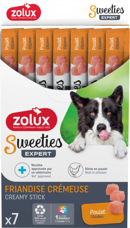 Pochoutka pes SWEETIES kuře 7ks Zolux