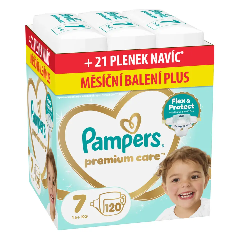 Pampers Premium Care 7 plenky 15kg+ 120ks