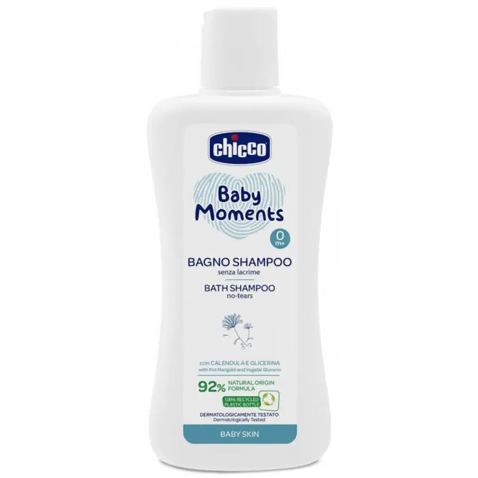 CHICCO Spchový gel 2v1 na vlasy a tělo, Baby Moments 200 ml, 0m+
