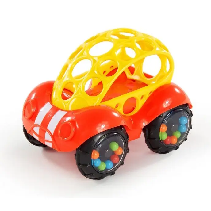 OBALL Hračka autíčko Rattle&Roll, červené 3m+