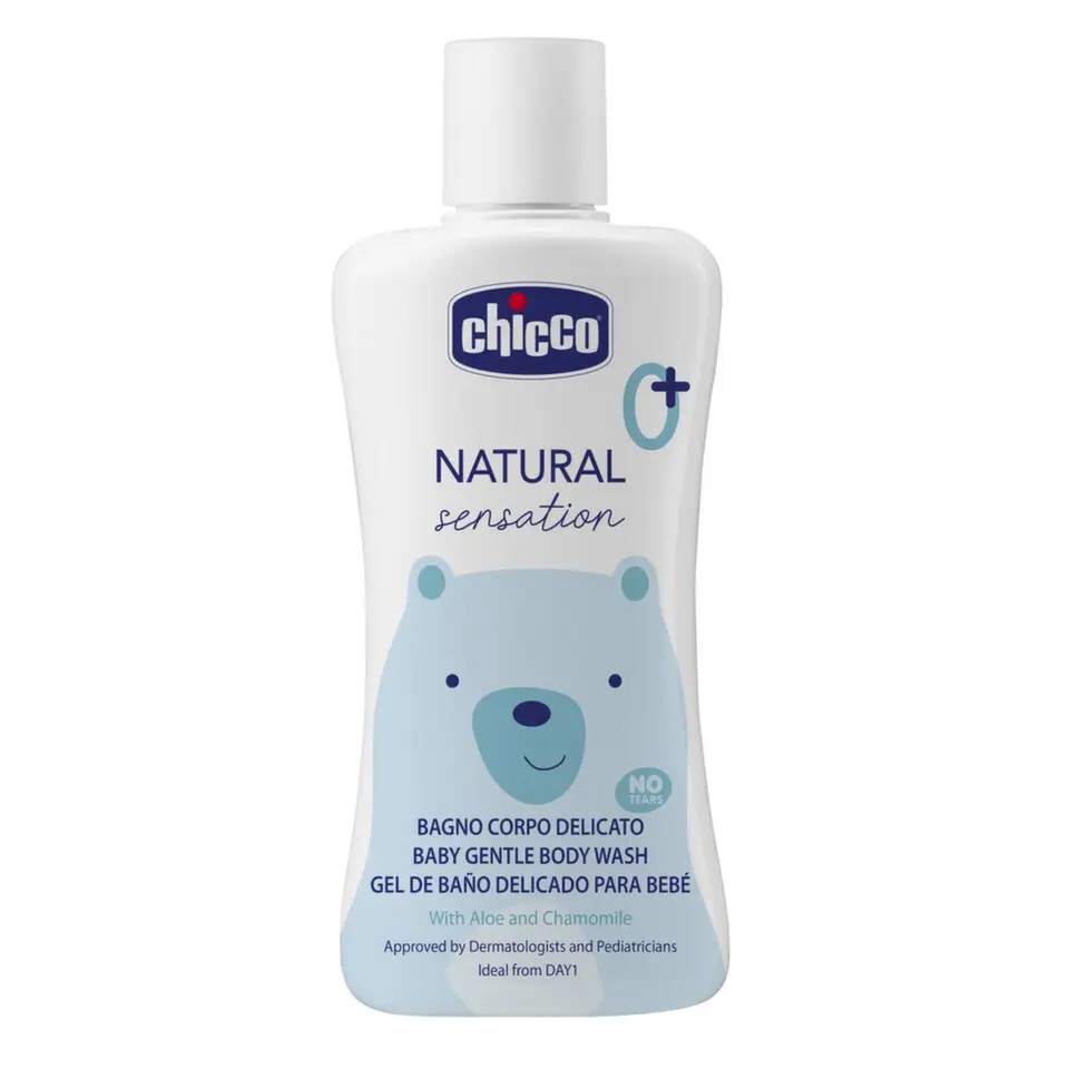 CHICCO Sprchový gel s aloe a heřmánkem Natural Sensation 200ml, 0m+