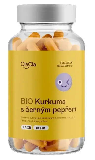 OlaOla Kurkuma s černým pepřem BIO cps.90