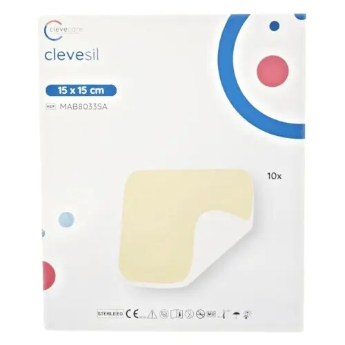 clevesil 15 x 15 cm, pěnový obvaz se silikonovým rozhraním