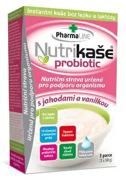 Nutrikaše probiotic jahoda a vanilka 3x60g