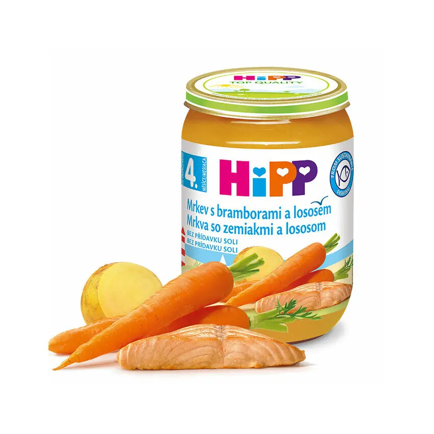 HiPP menu 190g mrkev brambor losos 4m