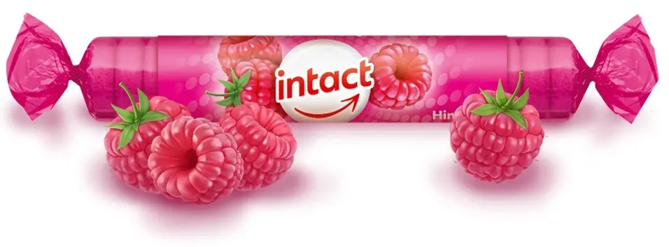 Intact hroznový cukr s vitaminem C Malina 40g