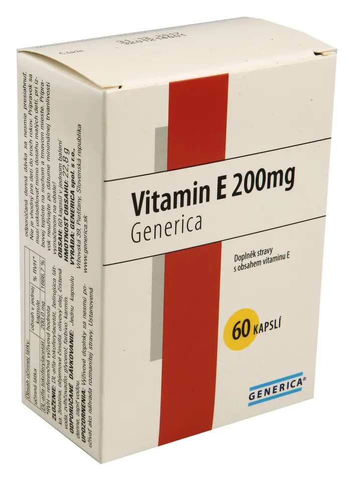 GENERICA Vitamin E 200 mg 60 kapslí
