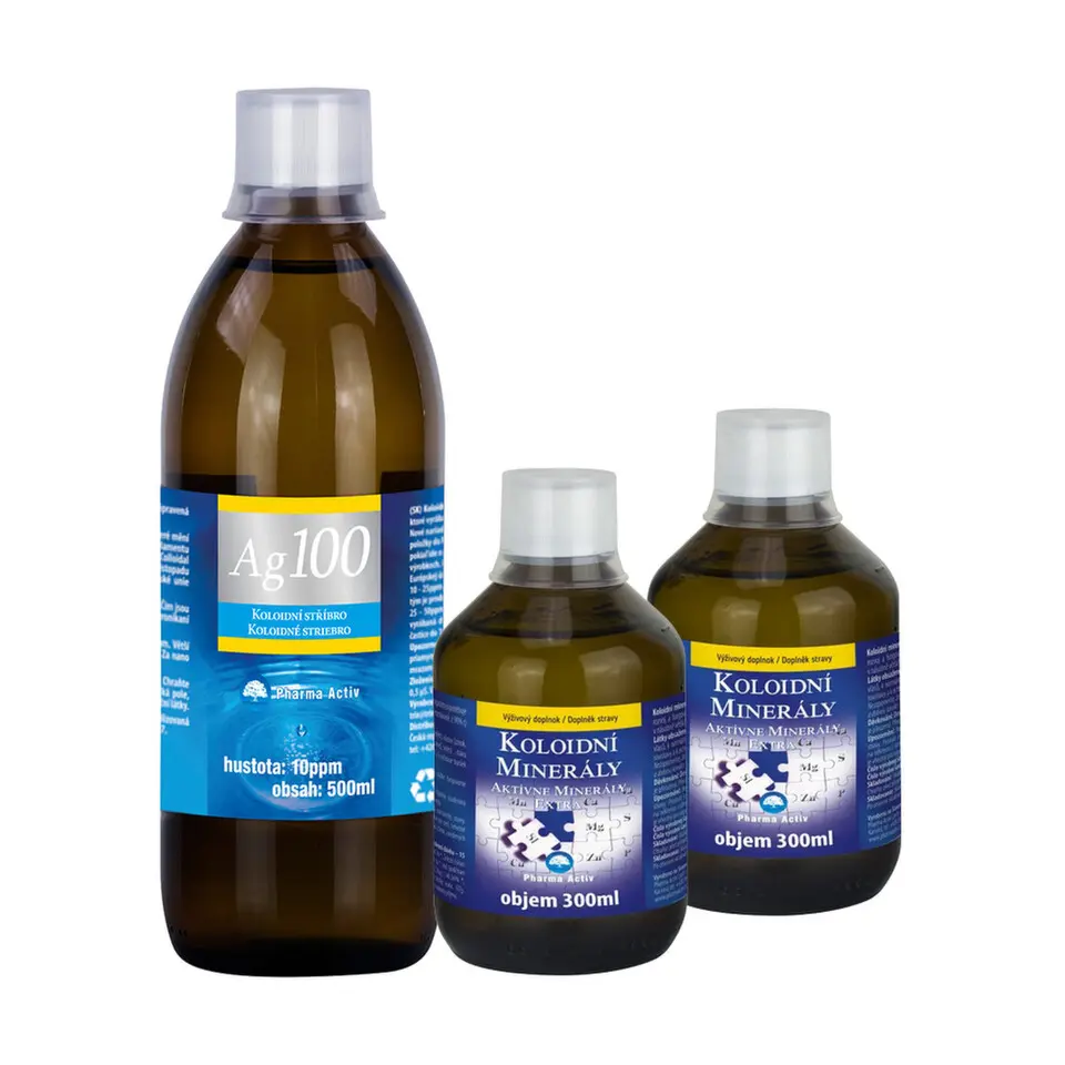 Pharma Activ Koloidní minerály 2 x 300 ml + Ag100 10ppm 500 ml