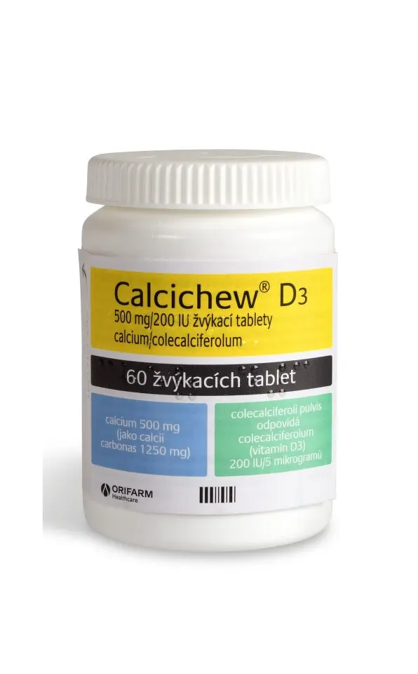 Calcichew D3 500mg/200IU žvýkací tablety 60 kusů