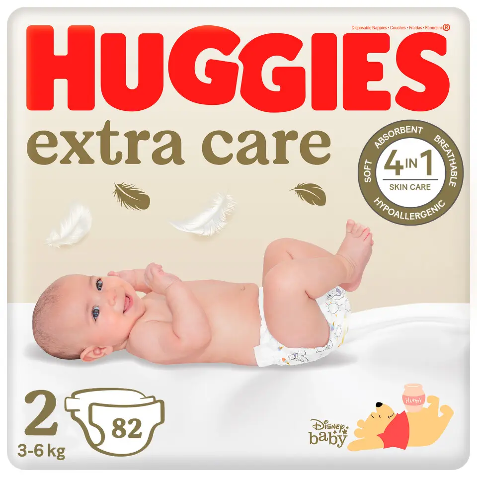 HUGGIES extra care 2 3-6kg 82ks