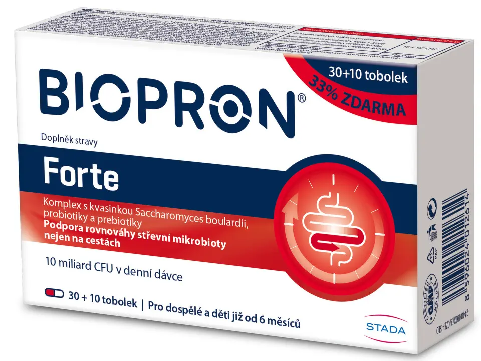 Biopron Forte probiotika a prebiotika tob.30+10