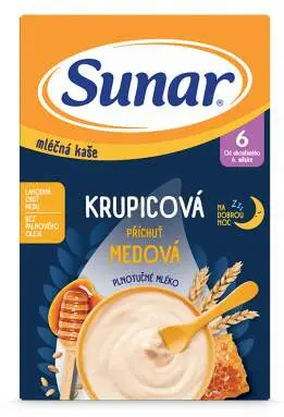 Sunar mléčná krupicová kaše na dobrou noc medová 210g