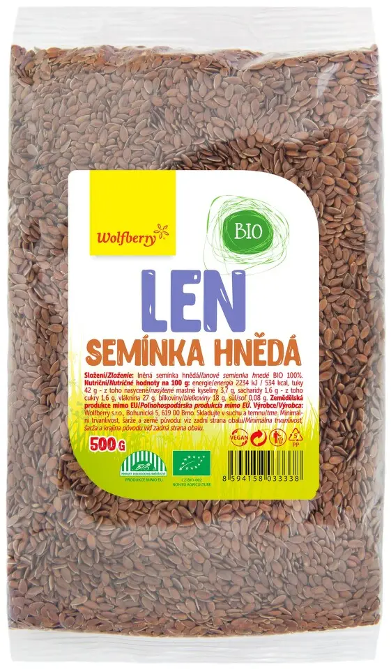WOLFBERRY Lněné semínko hnědé BIO 500 g