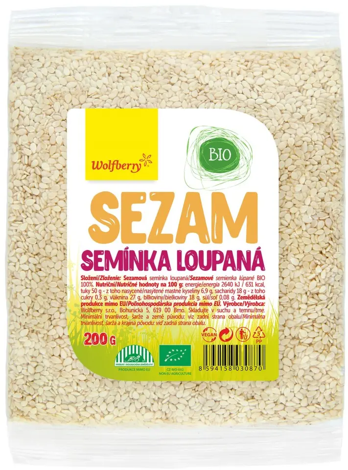 Sezam semínka loupaná BIO 200g Wolfberry