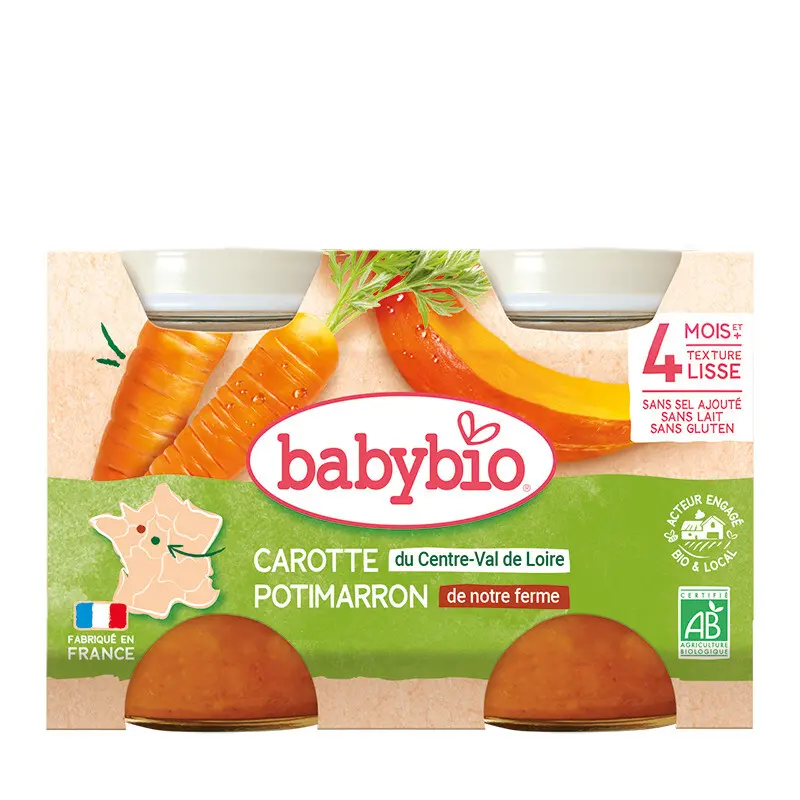 BABYBIO mrkev-dýně 4m+ 2x130g