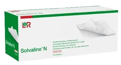 kompresy Solvaline N sterilní 5cm x 5cm, speciální savé, oboustranně použitelné,