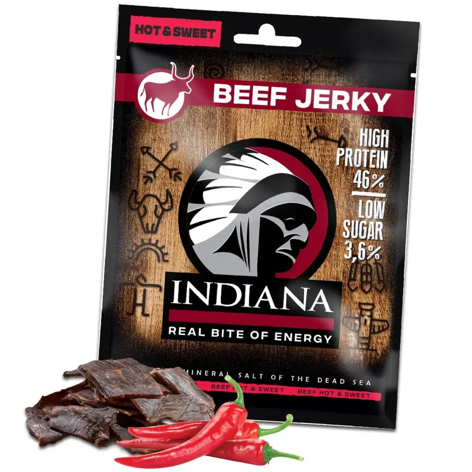 INDIANA Jerky hovězí Hot & Sweet 25g