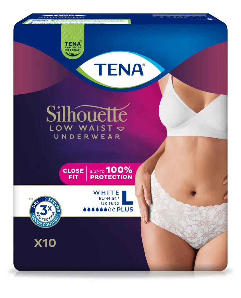 TENA Silhouette Plus White L inkontinenční kalhotky 10ks