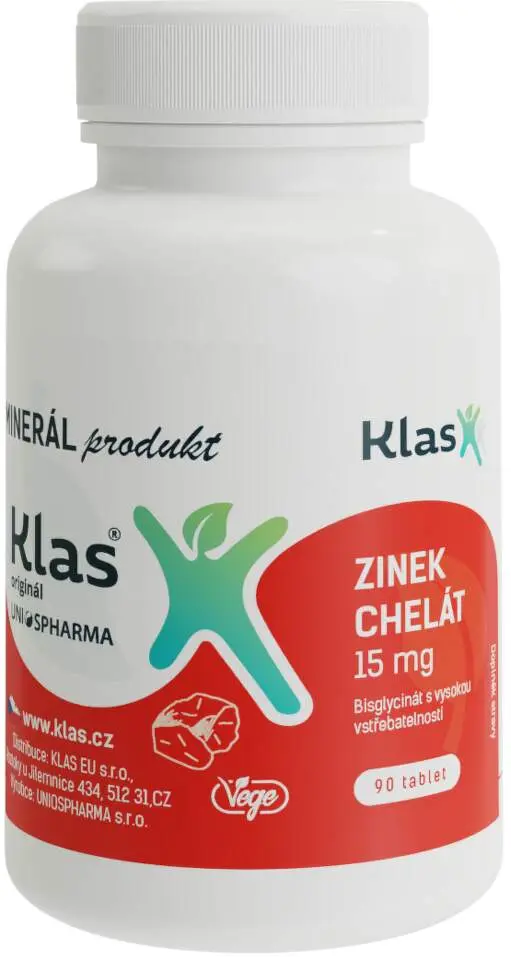 Klas Zinek chelát 15mg tbl.90