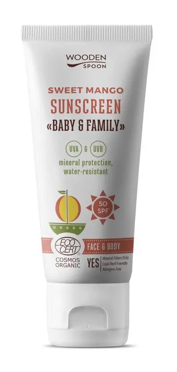 Opalovací tělové mléko Baby & Family SPF 50 mango, 100 ml