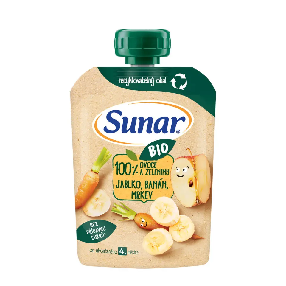 Sunar BIO kapsička Jablko, banán a mrkev