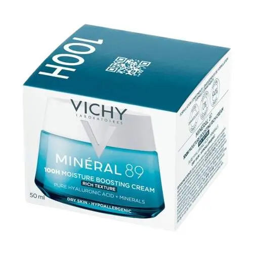 Vichy Mineral89 100H Krém pro podporu hydratace Rich bez parfému 50 ml