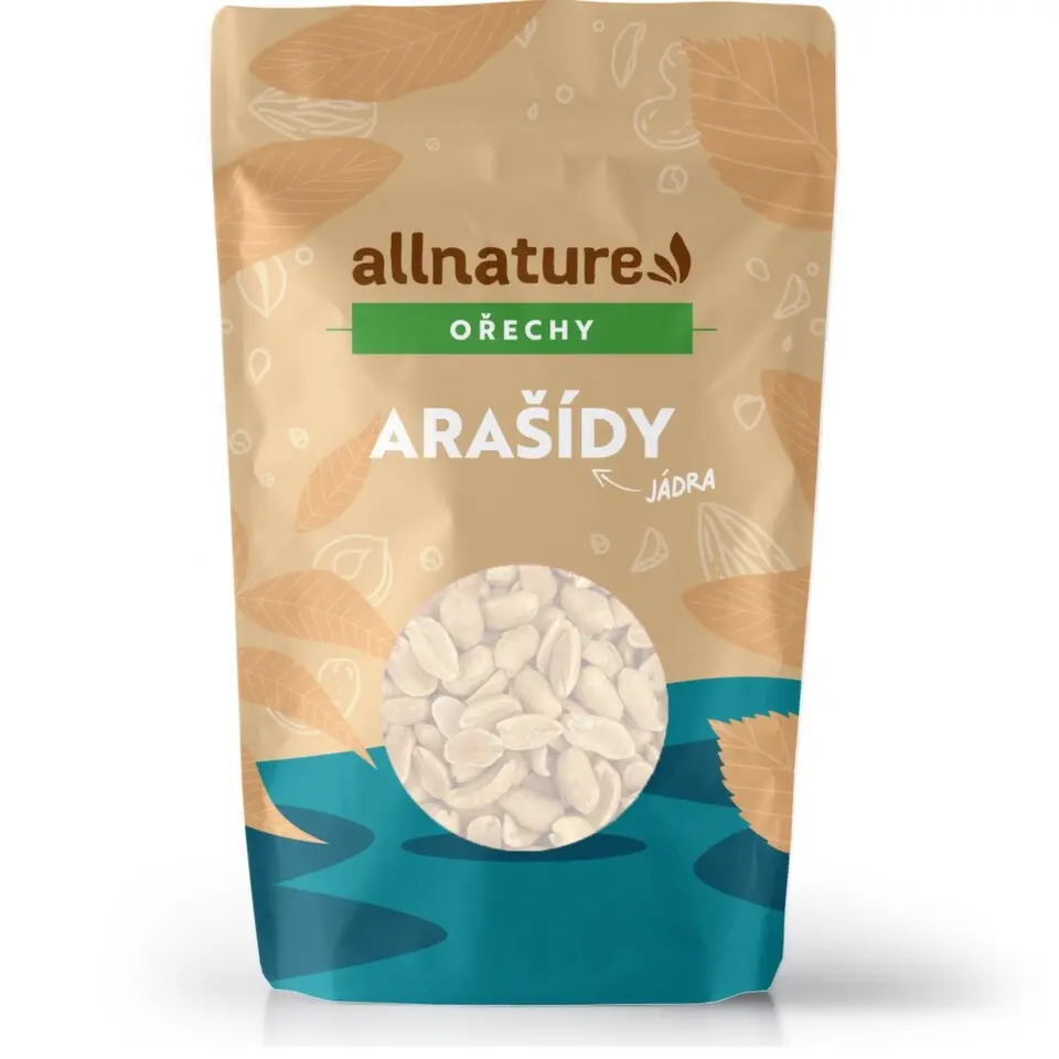 Allnature Arašídy pražené loupané nesolené 1000g