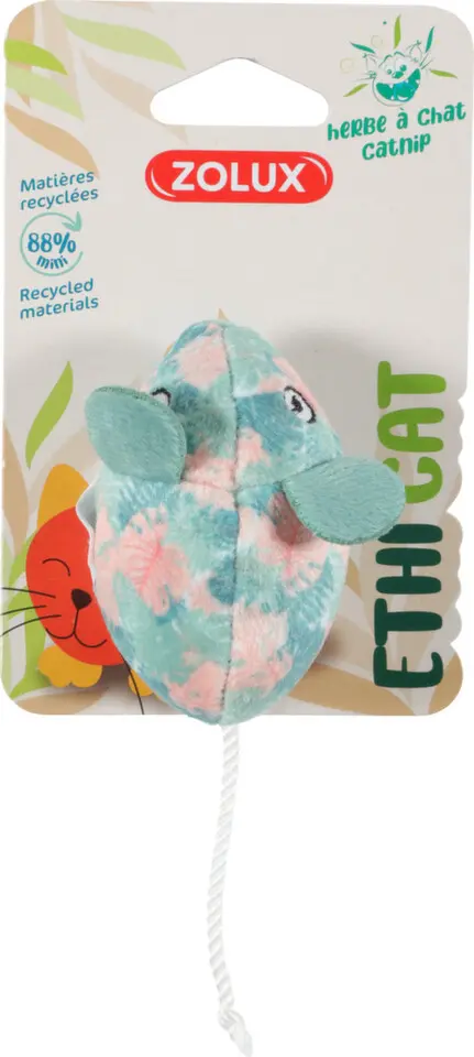 Hračka kočka ETHICAT LEAF myš catnip Zolux