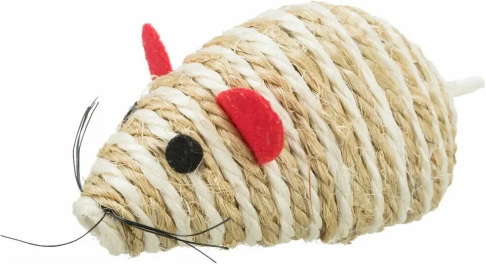 Trixie Myš se štěrchacími kuličkami uvnitř 10cm, sisal