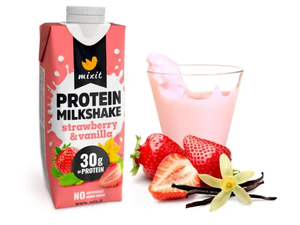 MIXIT Proteinový milkshake jahoda & vanilka 330 ml
