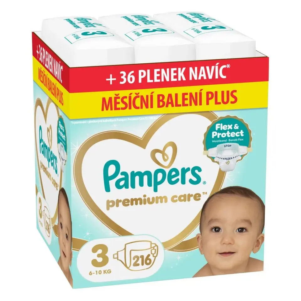 Pampers Premium Care, vel. 3, 216 ks
