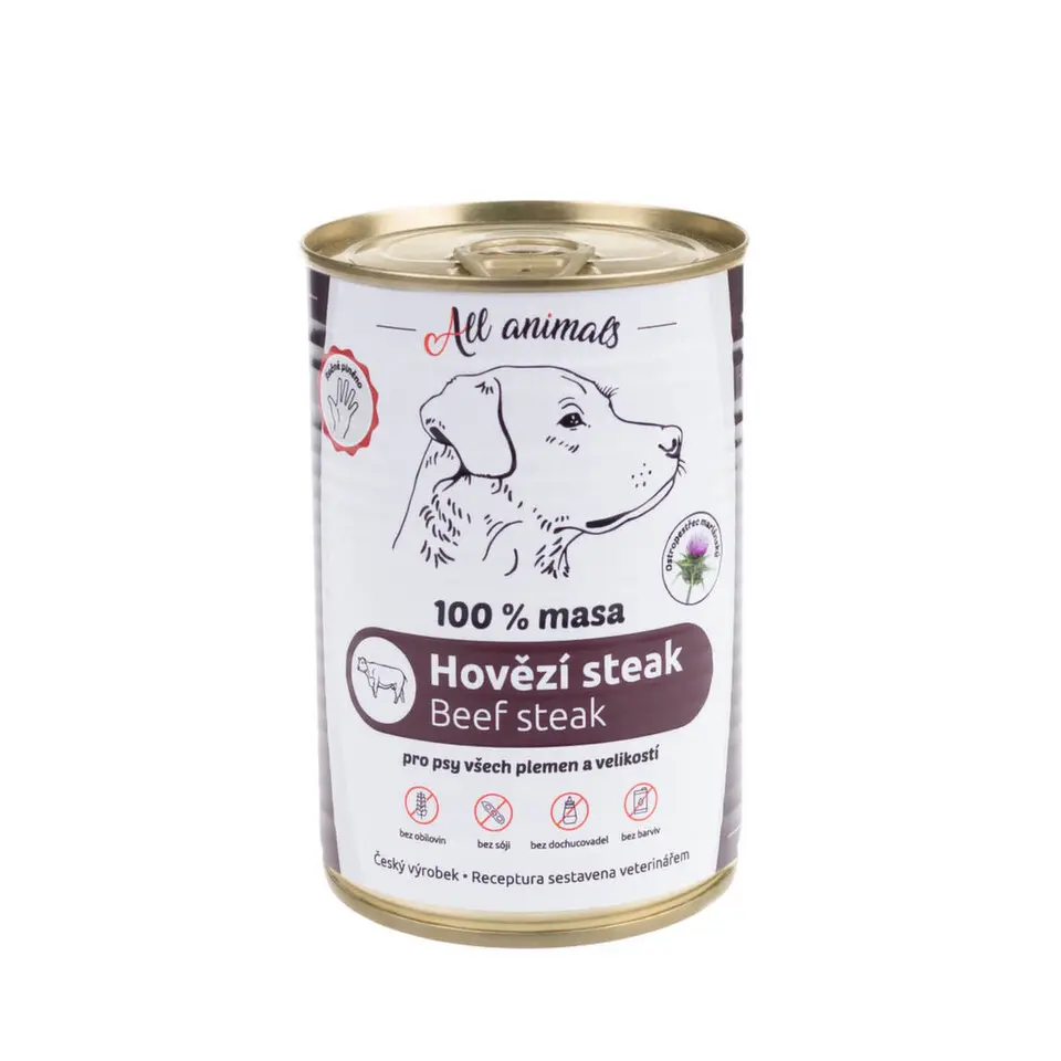 All Animals DOG konzerva Hovězí steak 400g
