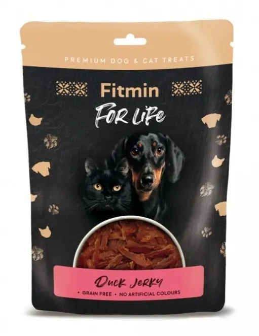 Fitmin FL dog,cat poch. Kachní jerky 70g + Množstevní sleva