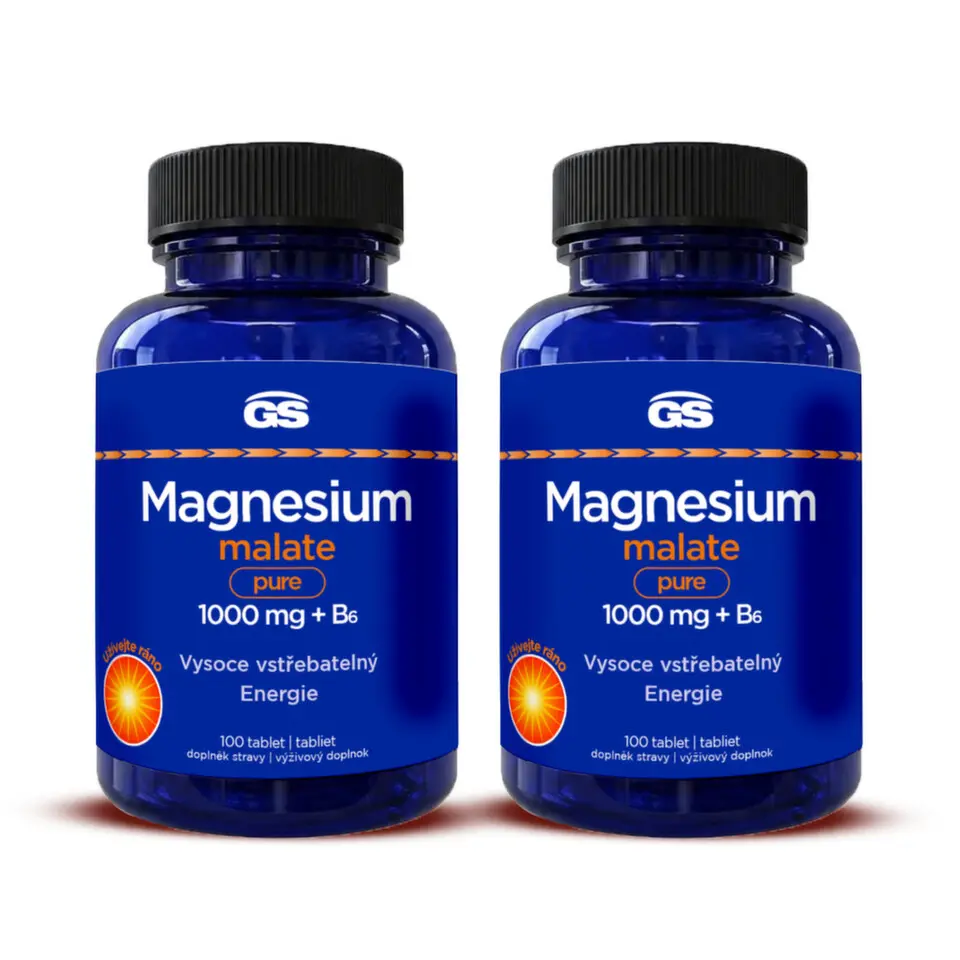 GS Magnesium malate pure 1000mg+B6 tbl.100 - balení 2 ks