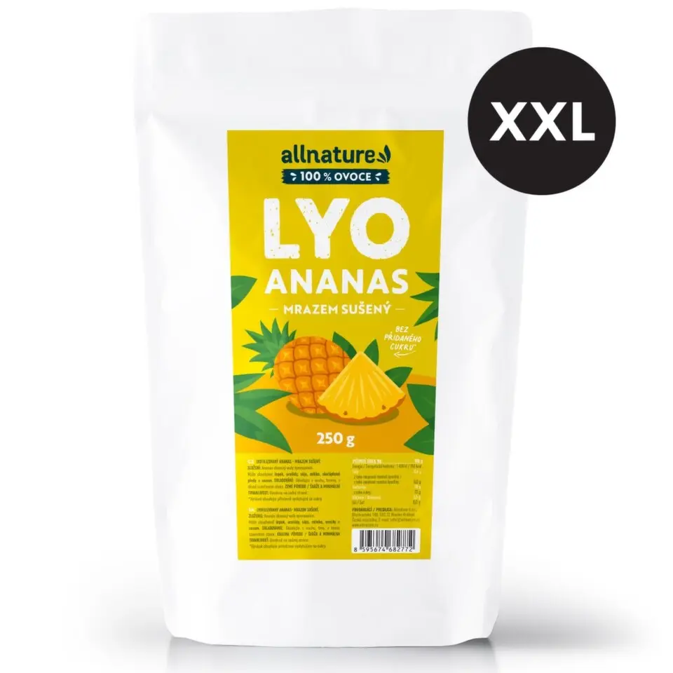 Allnature Ananas Lyo mrazem sušený 250g XXL