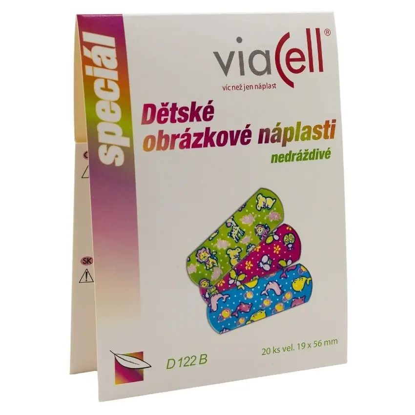 Viacell D122B dětské obrázko.náplasti 19x56mm 20ks
