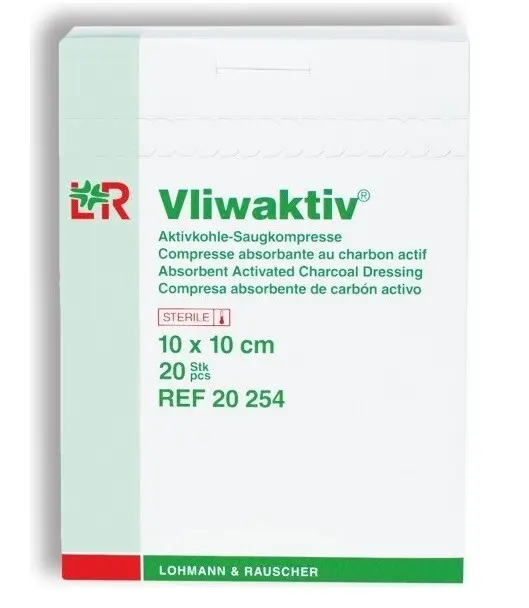 Vliwaktiv krytí s aktivním uhlím 10 x 10 savé jádro s nepropustnou fólií 20 ks